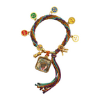 Past & Present Life — Hand-Painted Gilded Thangka Charm Bracelet (2D) — product on white background