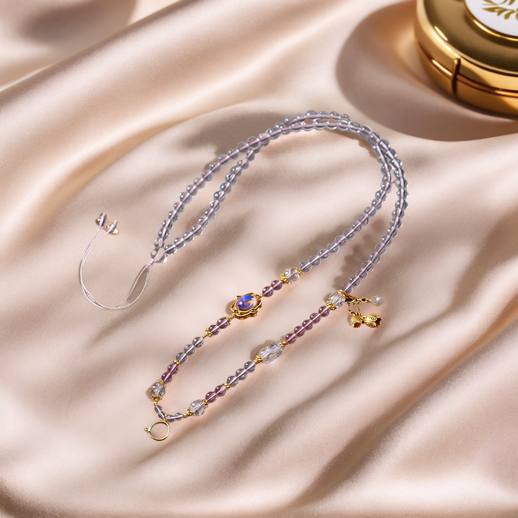 Thai Amulet Crystal Bead Cord — lifestyle view