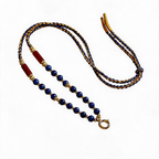 Hand-Braided Lapis Lazuli Pendant Cord — product on white background