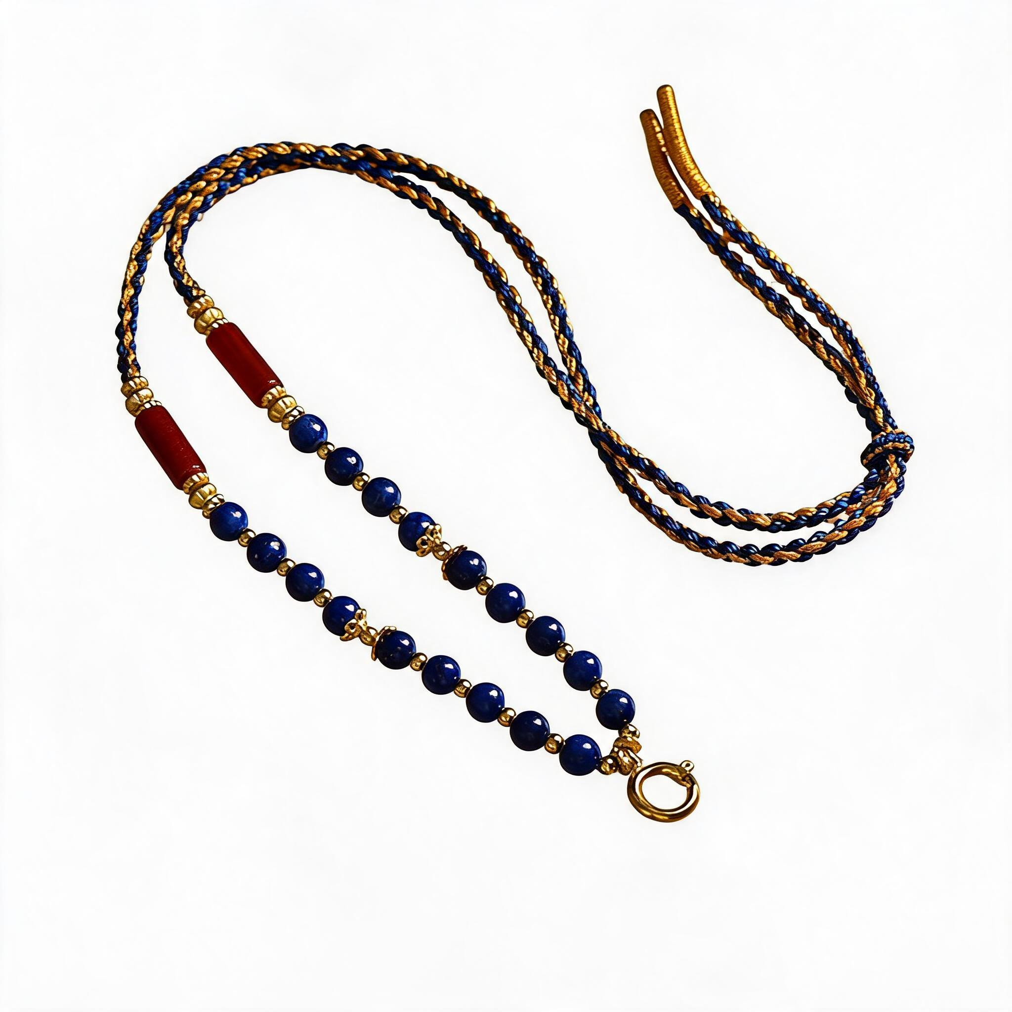 Hand-Braided Lapis Lazuli Pendant Cord — product on white background