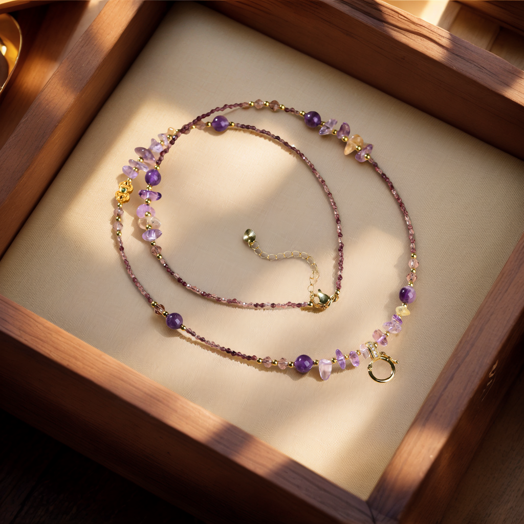 Amethyst Crystal Pendant Cord — lifestyle view