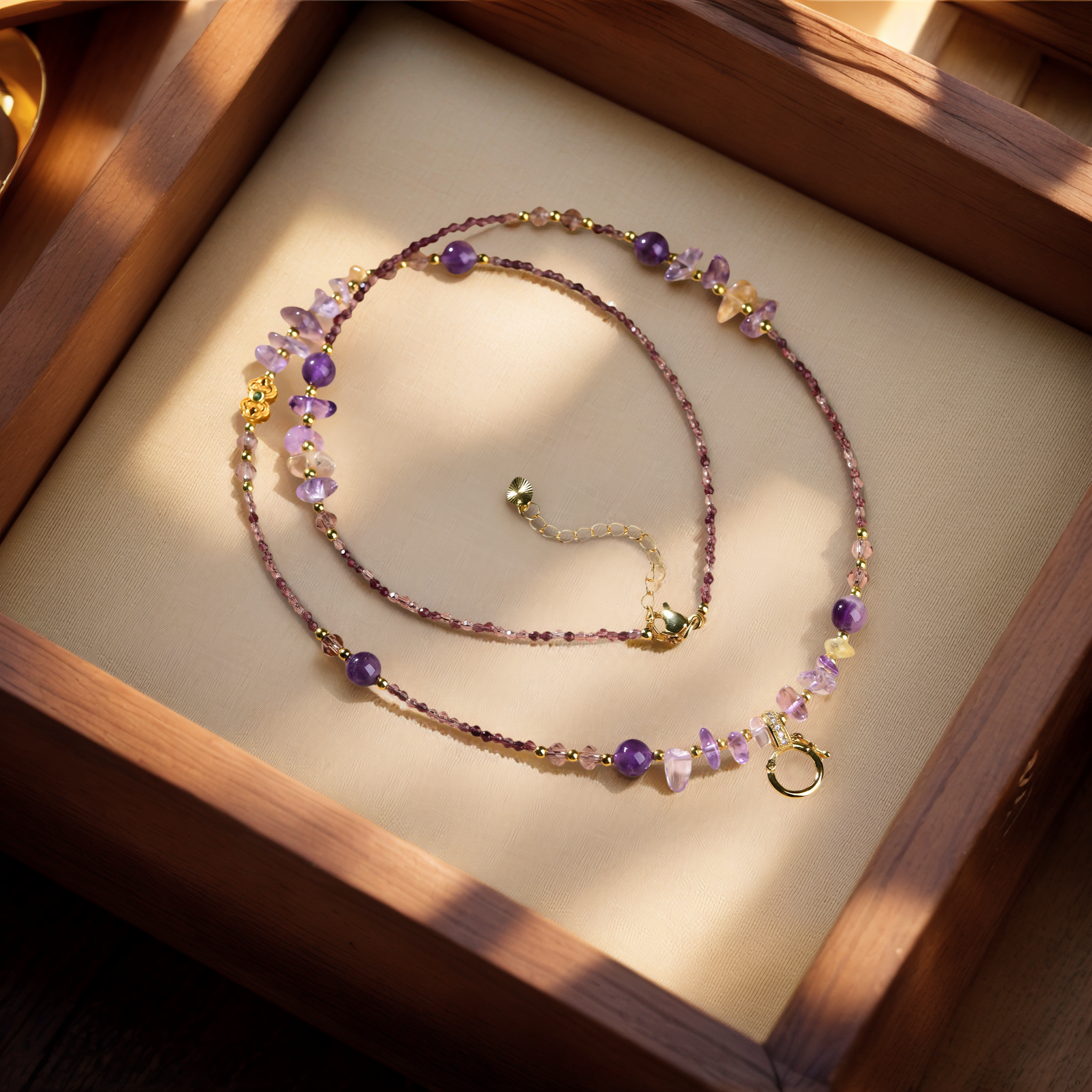 Amethyst Crystal Pendant Cord — lifestyle view