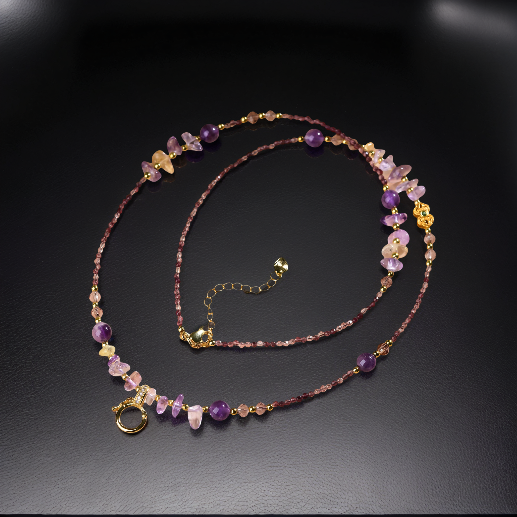 Amethyst Crystal Pendant Cord — lifestyle view