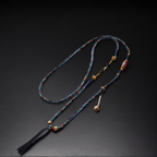 Handwoven Tibetan Pendant Cord — Tibetan Blue — lifestyle view