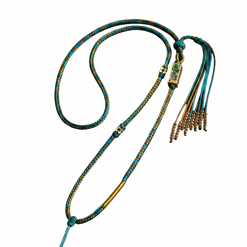 Premium Handwoven Pendant Cord, Landscape Design — product on white background