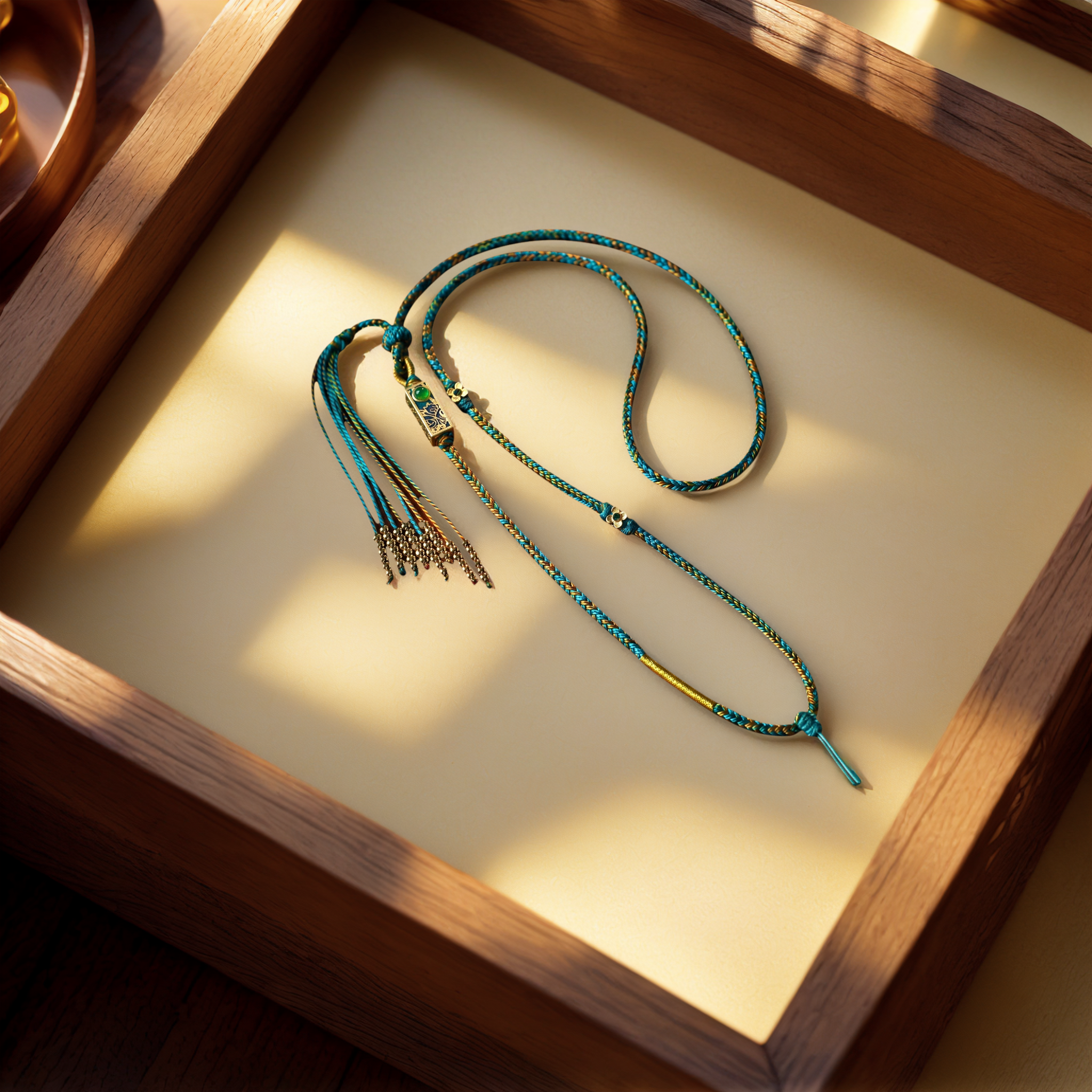 Premium Handwoven Pendant Cord, Landscape Design — lifestyle view