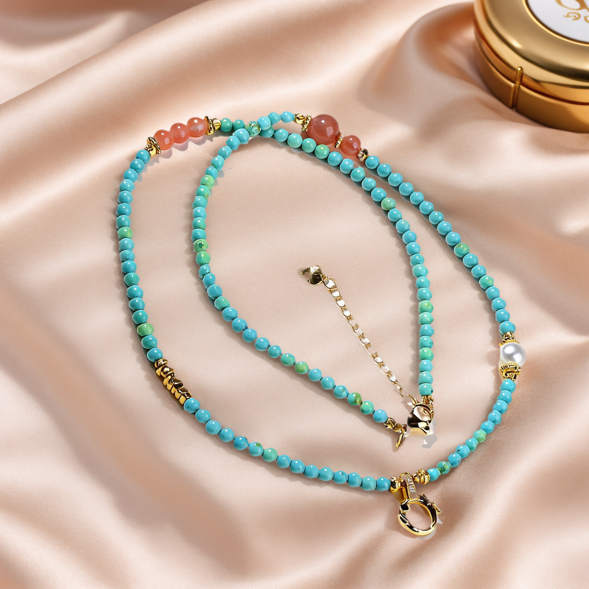Turquoise Slim Pendant Cord — lifestyle view