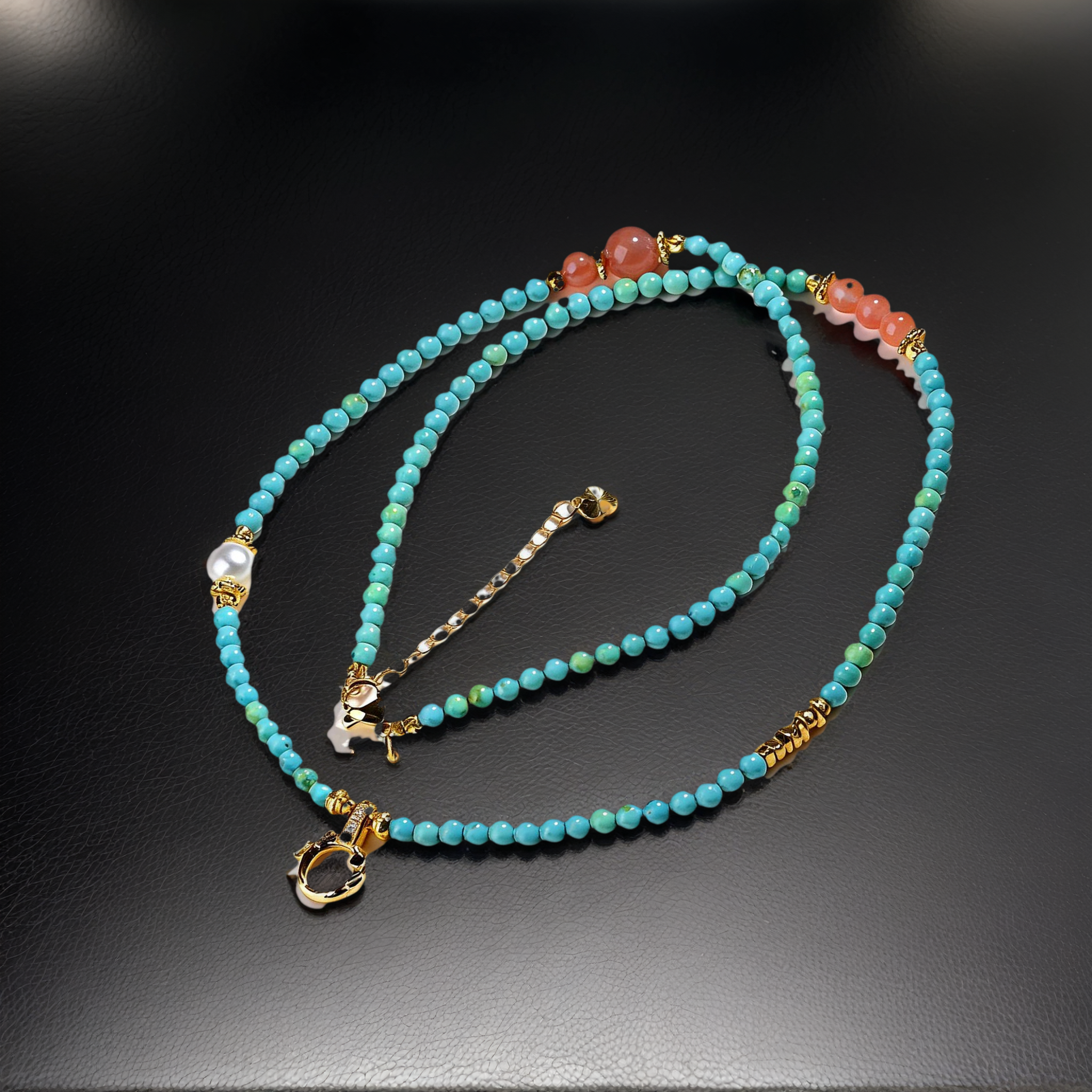 Turquoise Slim Pendant Cord — lifestyle view