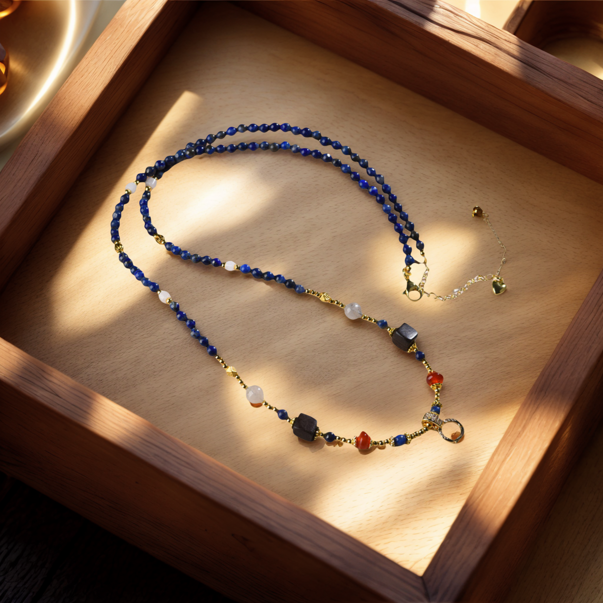 Lapis Lazuli Universal Cord, Vintage Style — lifestyle view