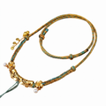 Handwoven Peach Blossom Knot Cord, Five Path Blessing — product on white background
