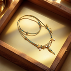 Handwoven Peach Blossom Knot Cord, Five Path Blessing — lifestyle view