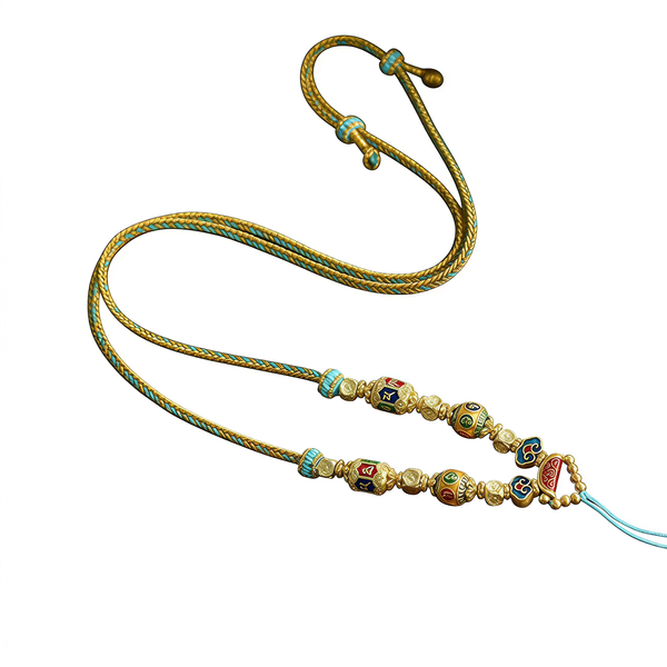 Handwoven Eight-Strand Enamel Pendant Cord — Style Two