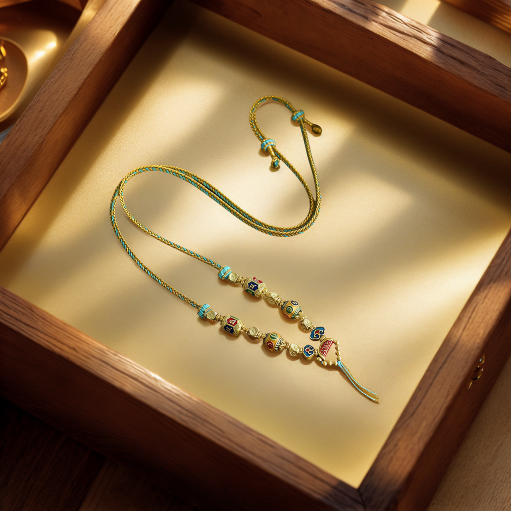 Handwoven Eight-Strand Enamel Pendant Cord — Style Two — lifestyle view