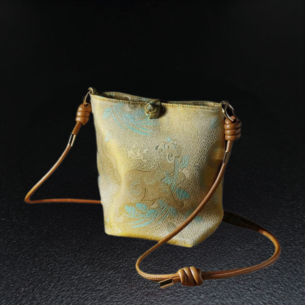 Song Brocade Phone Crossbody Bag — Golden Yellow — view 2