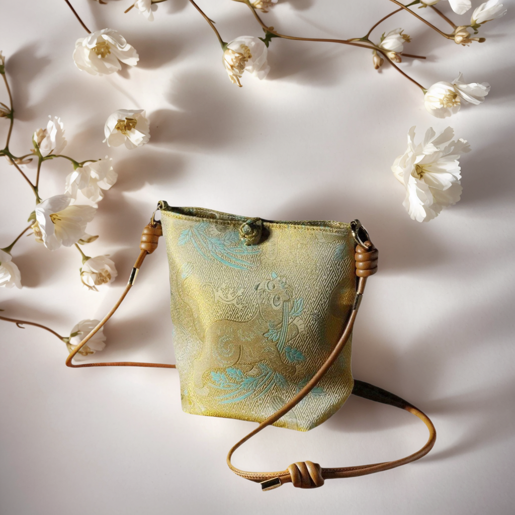 Song Brocade Phone Crossbody Bag — Golden Yellow — view 4