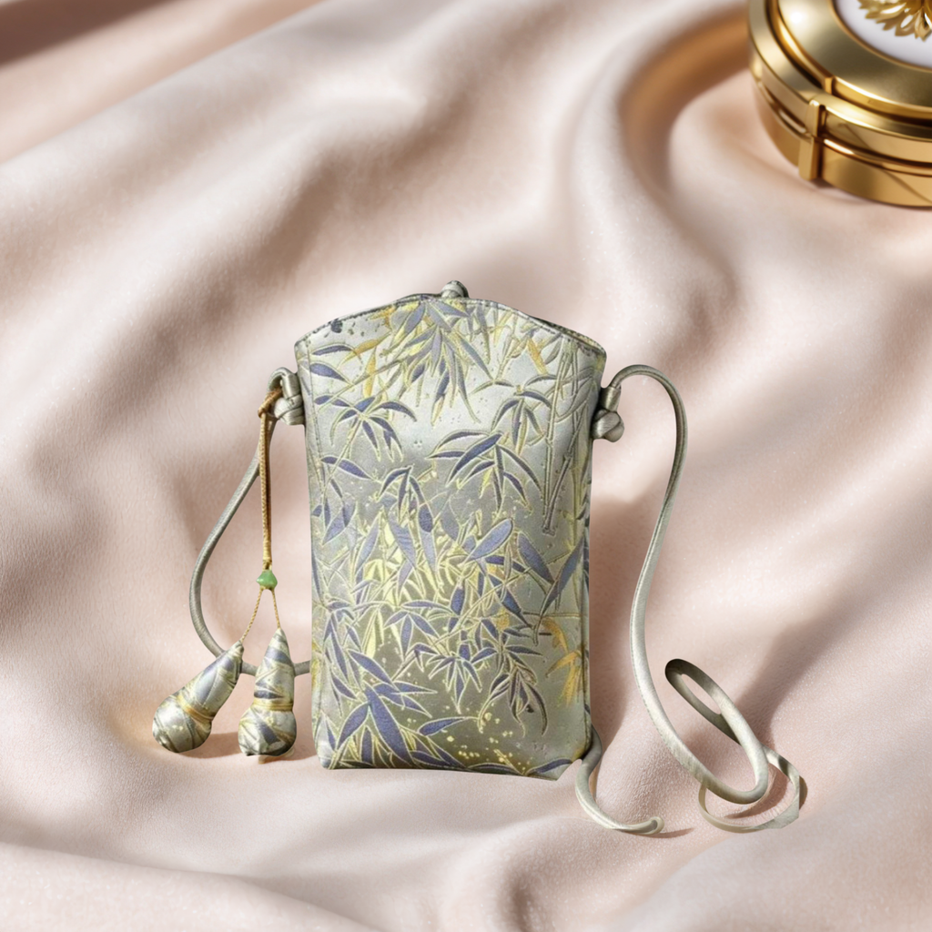New Chinese-Style Embroidered Phone Bag — Ivory — view 3