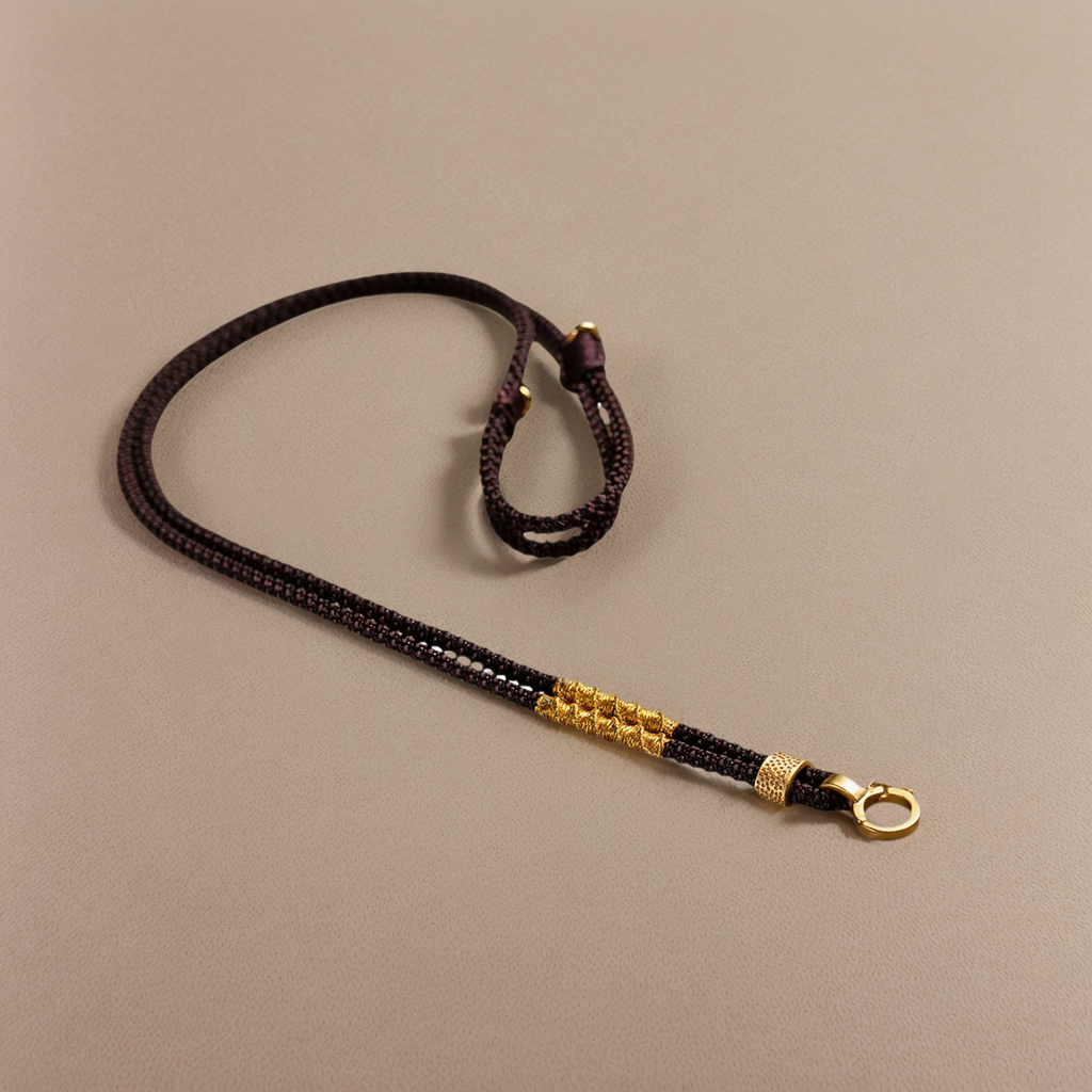 Handwoven Quick-Release Pendant Cord — Coffee Brown — view 3
