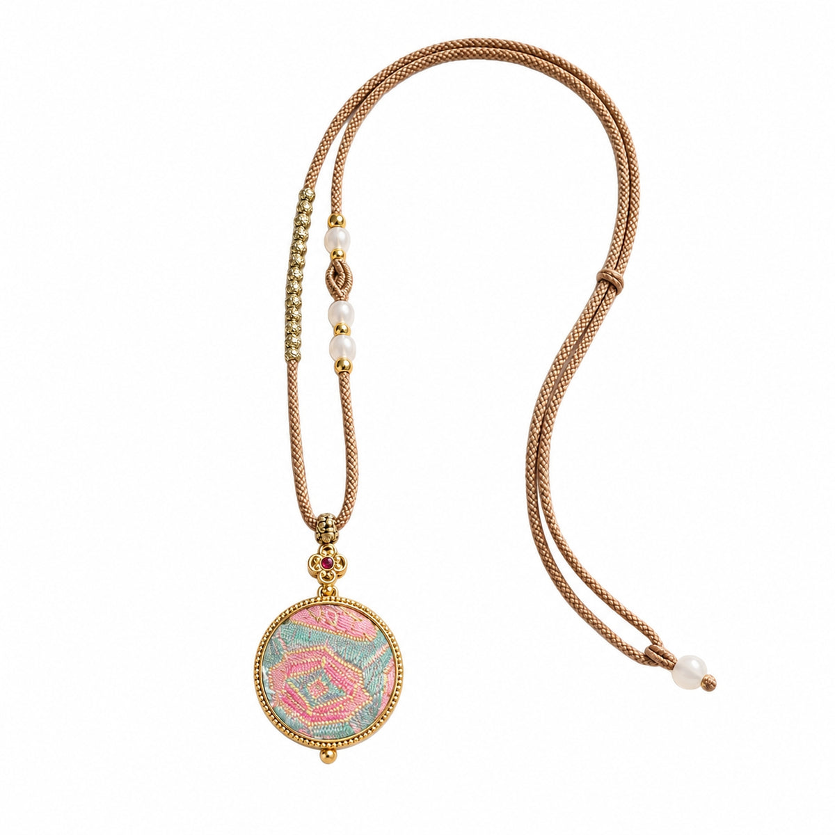 Song Brocade Sachet Necklace — Large Round — product image