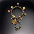 Mahasthamaprapta — Hand-Painted Gilded Thangka Charm Bracelet (2D) — lifestyle view
