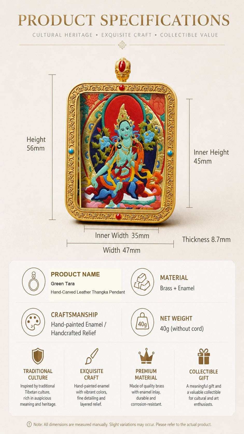 Eastern Luck Thangka pendant EL-PN-040 image 7 of 7