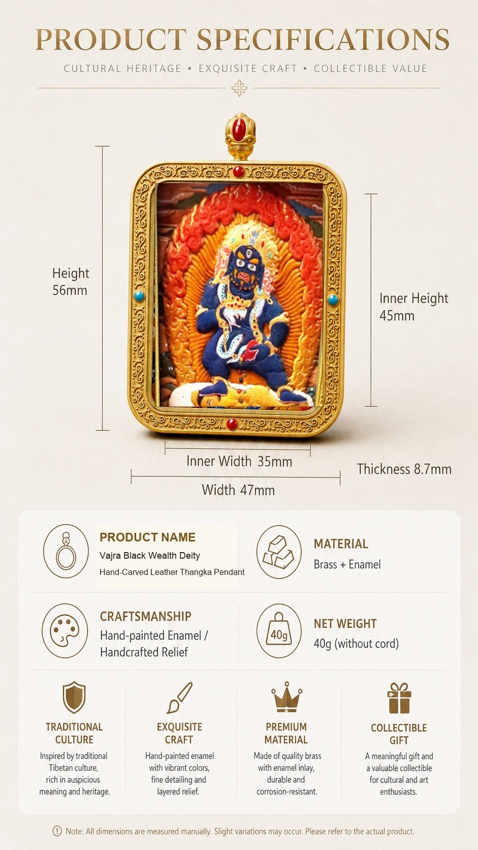 Eastern Luck Thangka pendant EL-PN-044 image 7 of 7