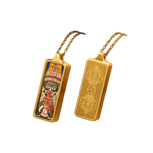 Palden Lhamo — Mini Tibetan Thangka Pendant (2D)