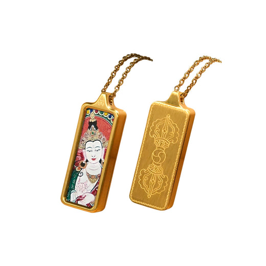 Samantabhadra — Mini Tibetan Thangka Pendant (2D)