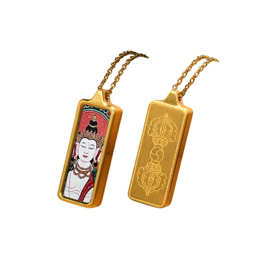 Vairocana Buddha — Mini Tibetan Thangka Pendant (2D)