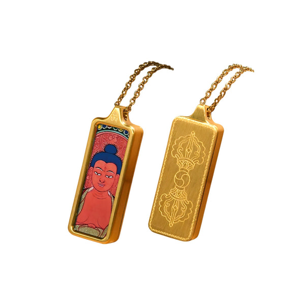 Amitabha Buddha — Mini Tibetan Thangka Pendant (2D)