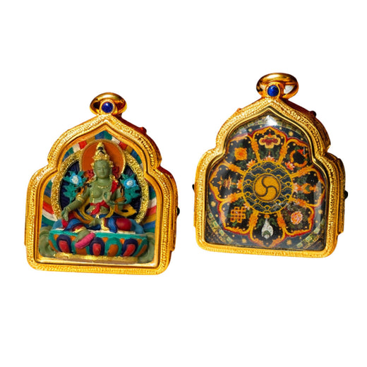 Handmade Green Tara 3D Relief Pendant