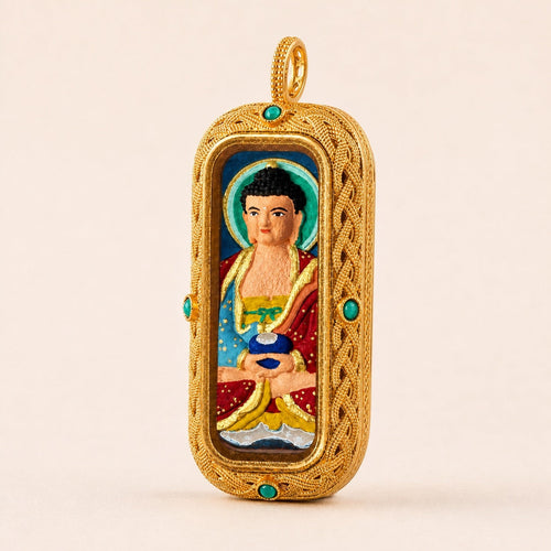 Eastern Luck amitabha buddha 3d hand painted tsatsa pendant zodiac series image 2 of 10