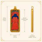 Eastern Luck Amitabha Buddha mini Tibetan thangka pendant — dimensions in inches — image 7 of 10