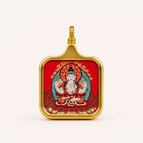 Four-Armed Avalokiteshvara pendant front view