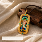 Eastern Luck Four-Armed Avalokiteshvara 3D hand-painted tsatsa pendant zodiac series image 5 of 10