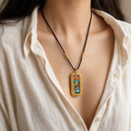Eastern Luck green tara 3d hand painted tsatsa pendant zodiac series image 6 of 10
