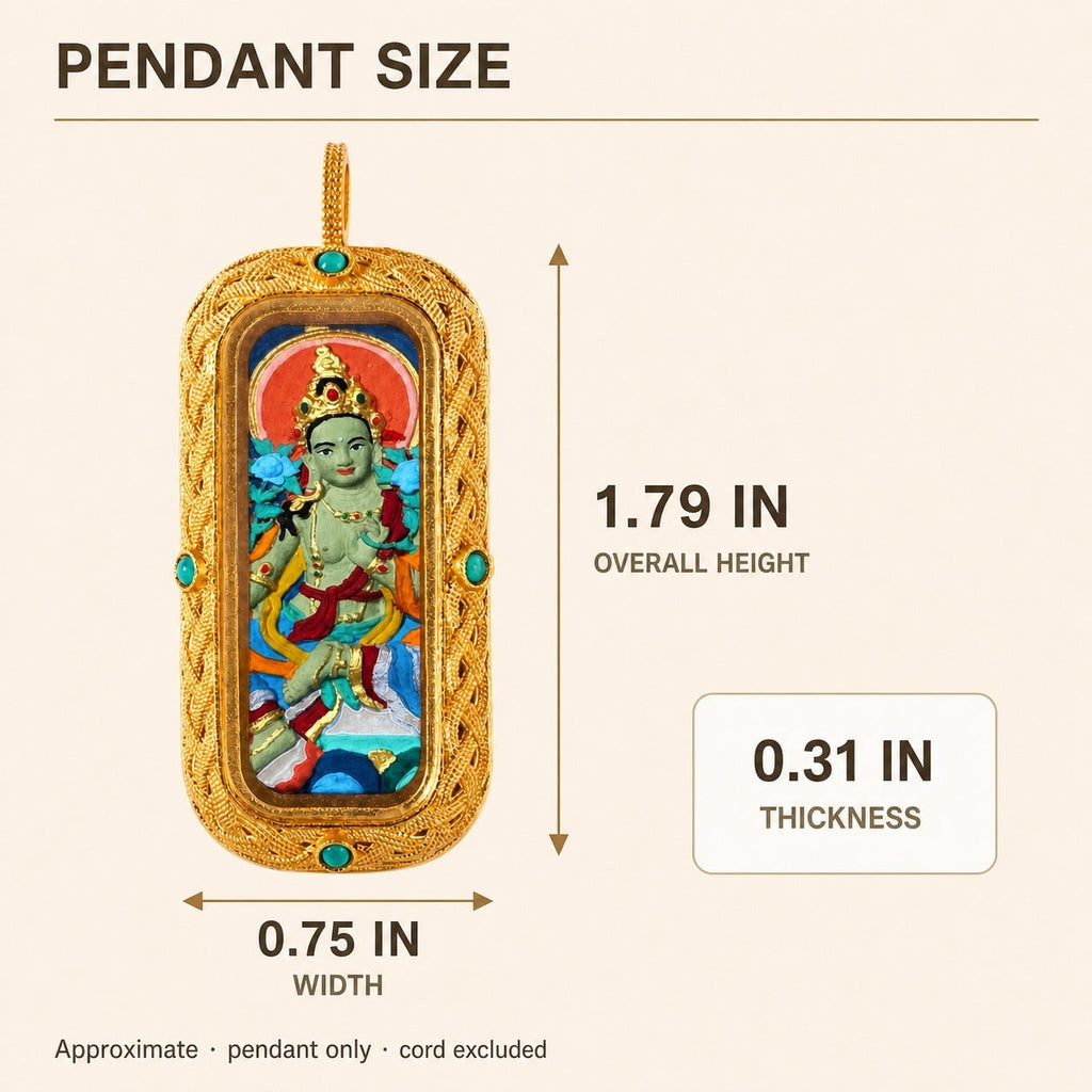 Eastern Luck green tara 3d hand painted tsatsa pendant zodiac series image 7 of 10