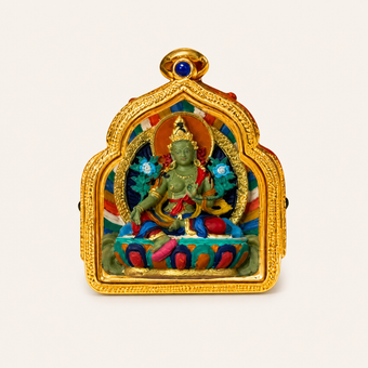 Handmade Green Tara 3D Relief Pendant
