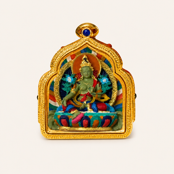 Handmade Green Tara 3D Relief Pendant