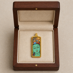 Eastern Luck Green Tara mini Tibetan thangka pendant — open walnut gift box — image 10 of 10