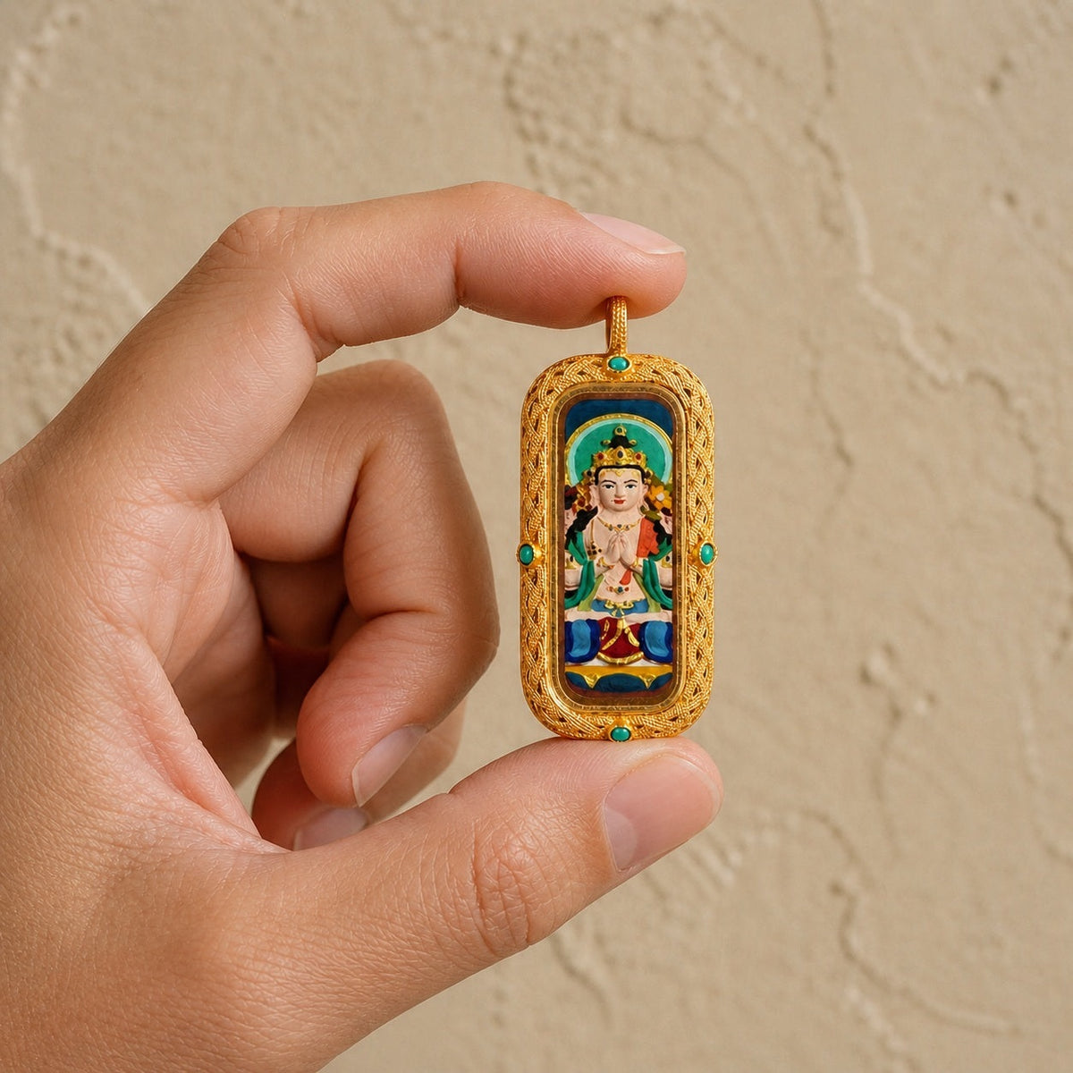 Eastern Luck mahasthamaprapta 3d hand painted tsatsa pendant zodiac series image 4 of 10