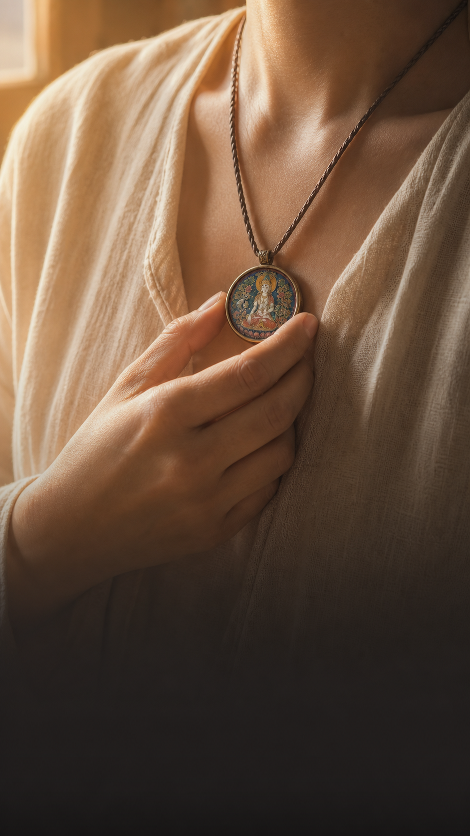 A meaningful pendant worn close to the heart