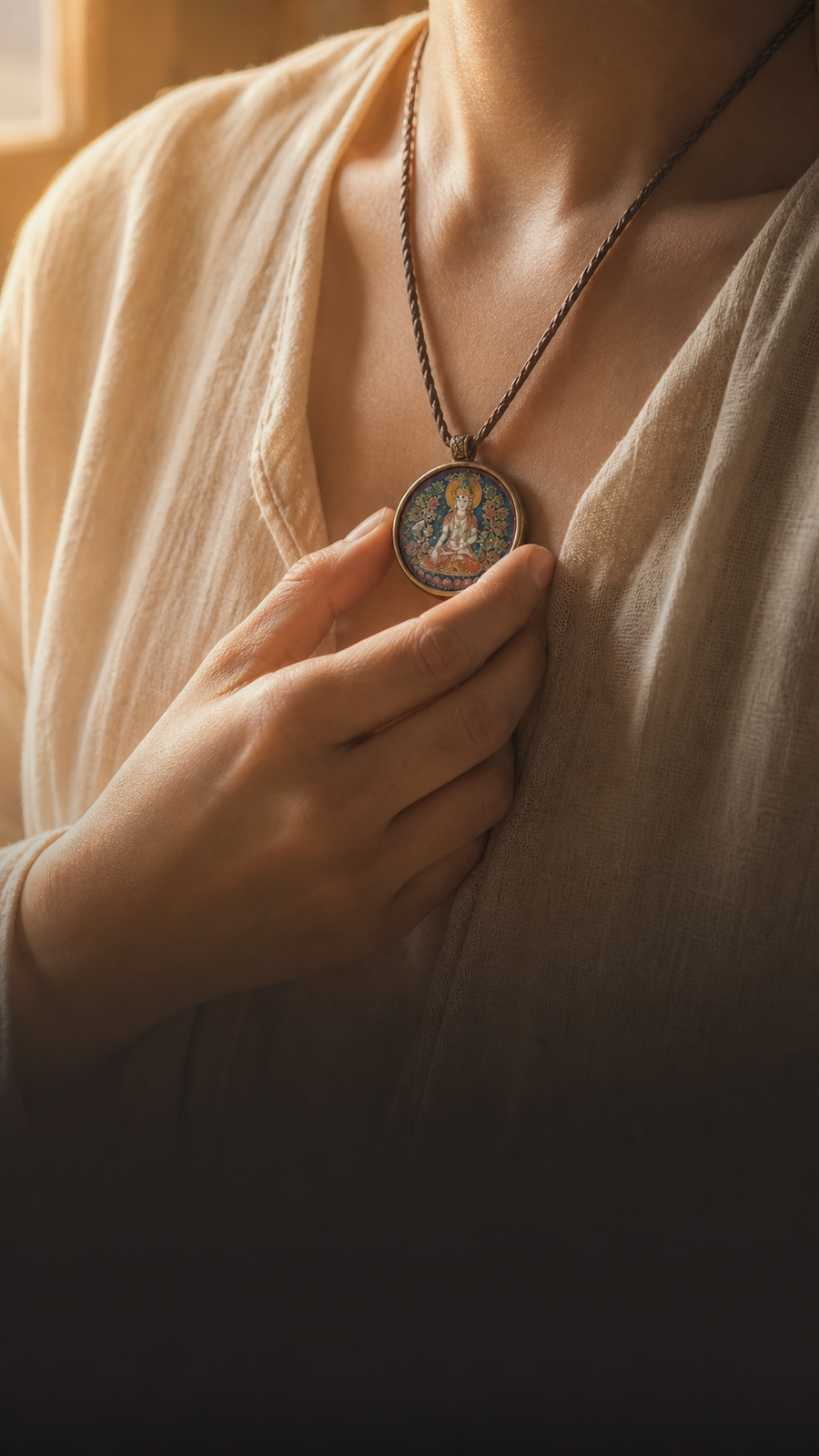 A symbolic pendant worn close to the heart