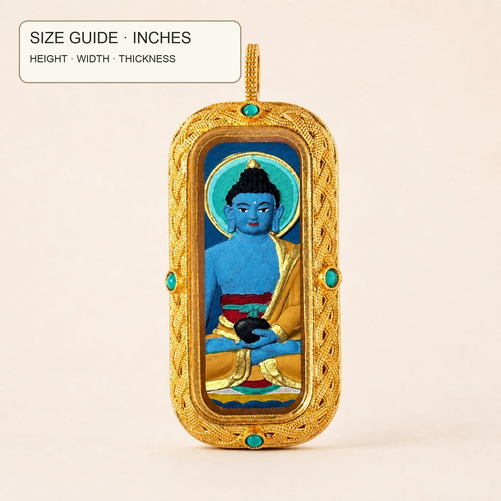 Eastern Luck medicine buddha 3d hand painted tsatsa pendant zodiac series image 10 of 10