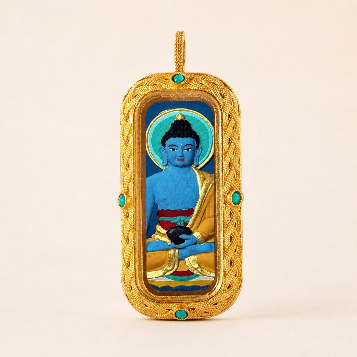 Eastern Luck medicine buddha 3d hand painted tsatsa pendant zodiac series image 1 of 10