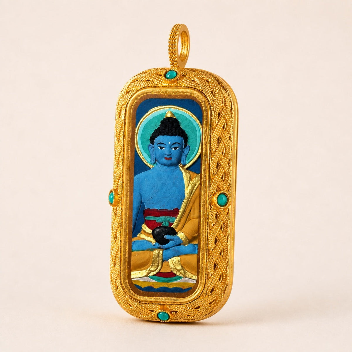 Eastern Luck medicine buddha 3d hand painted tsatsa pendant zodiac series image 2 of 10