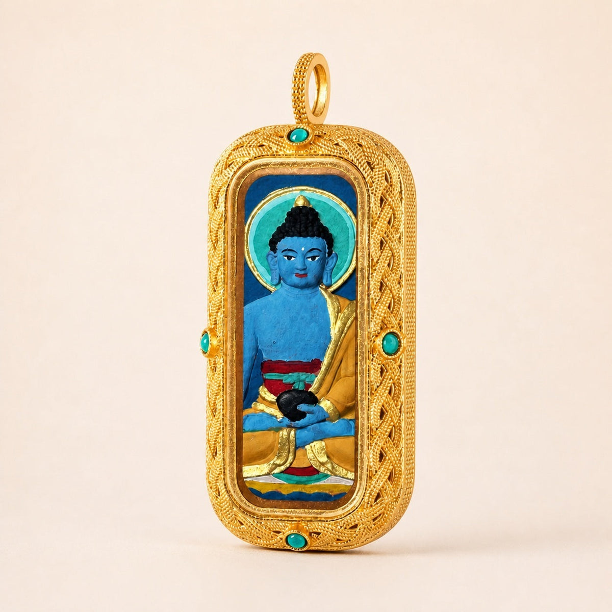 Eastern Luck medicine buddha 3d hand painted tsatsa pendant zodiac series image 3 of 10