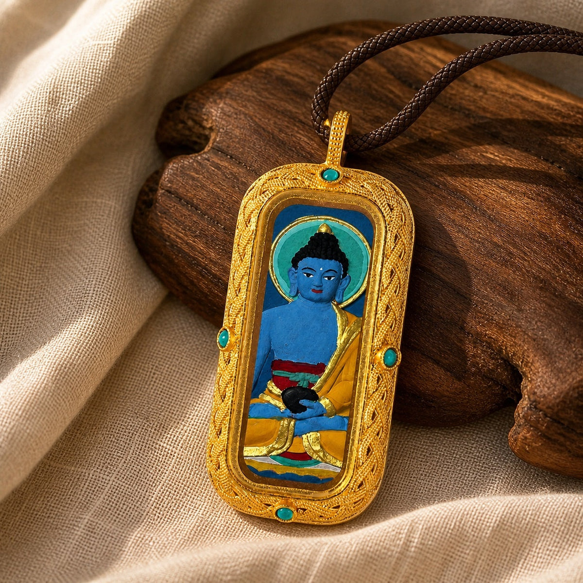 Eastern Luck medicine buddha 3d hand painted tsatsa pendant zodiac series image 5 of 10