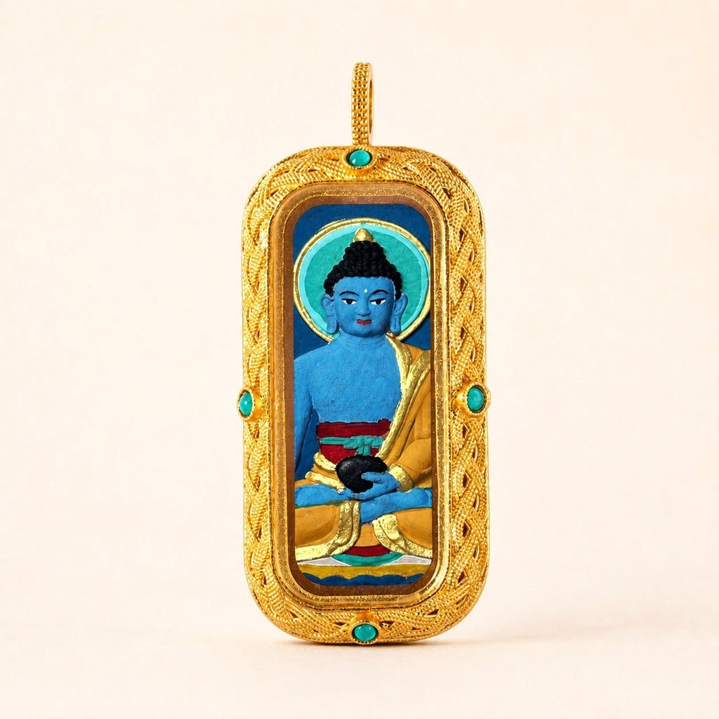 Eastern Luck medicine buddha 3d hand painted tsatsa pendant zodiac series image 9 of 10