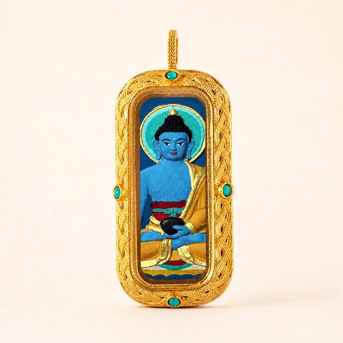 Eastern Luck medicine buddha 3d hand painted tsatsa pendant zodiac series image 9 of 10
