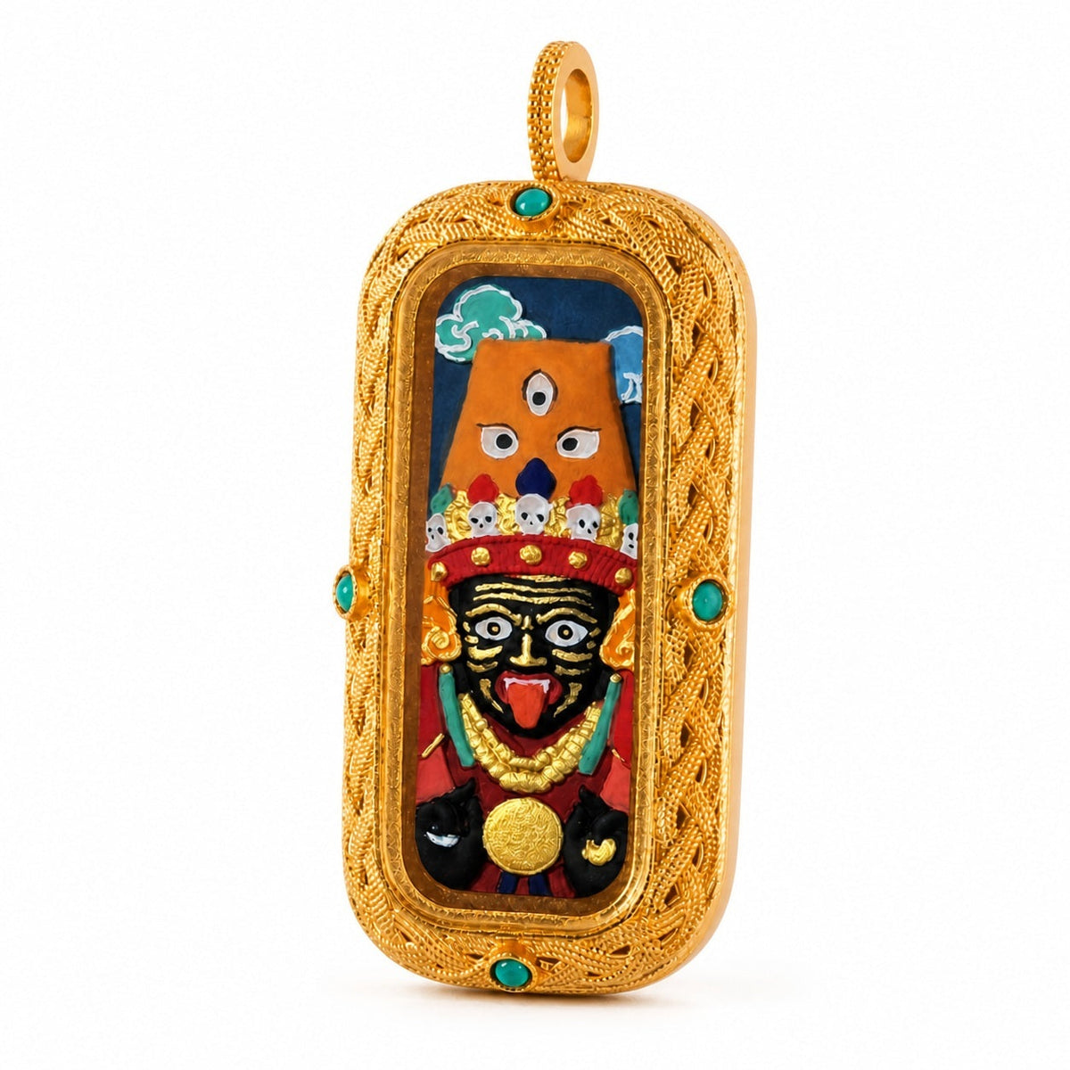 Eastern Luck palden lhamo 3d hand painted tsatsa pendant zodiac series image 2 of 10